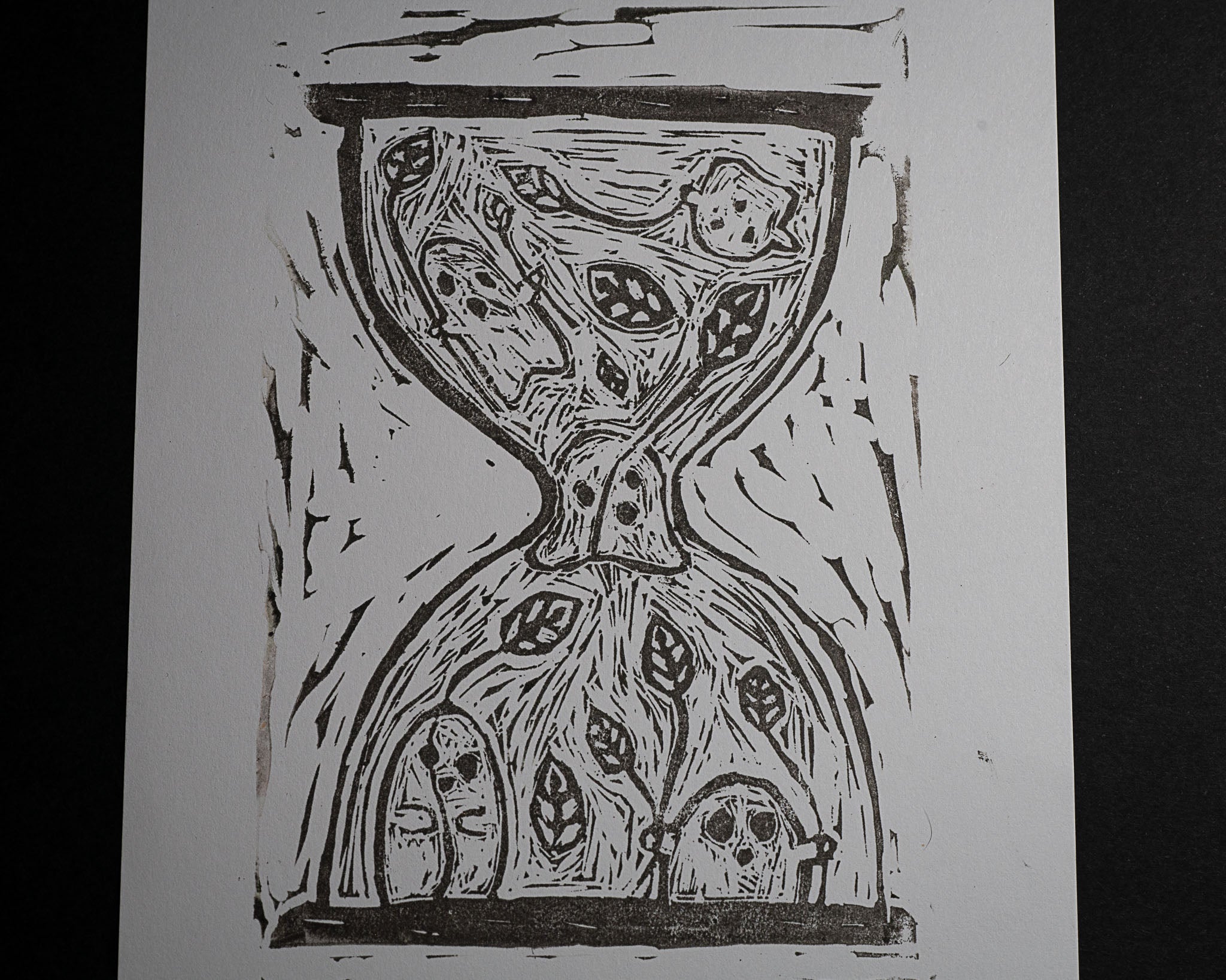 The Ghostie Hour - Linocut