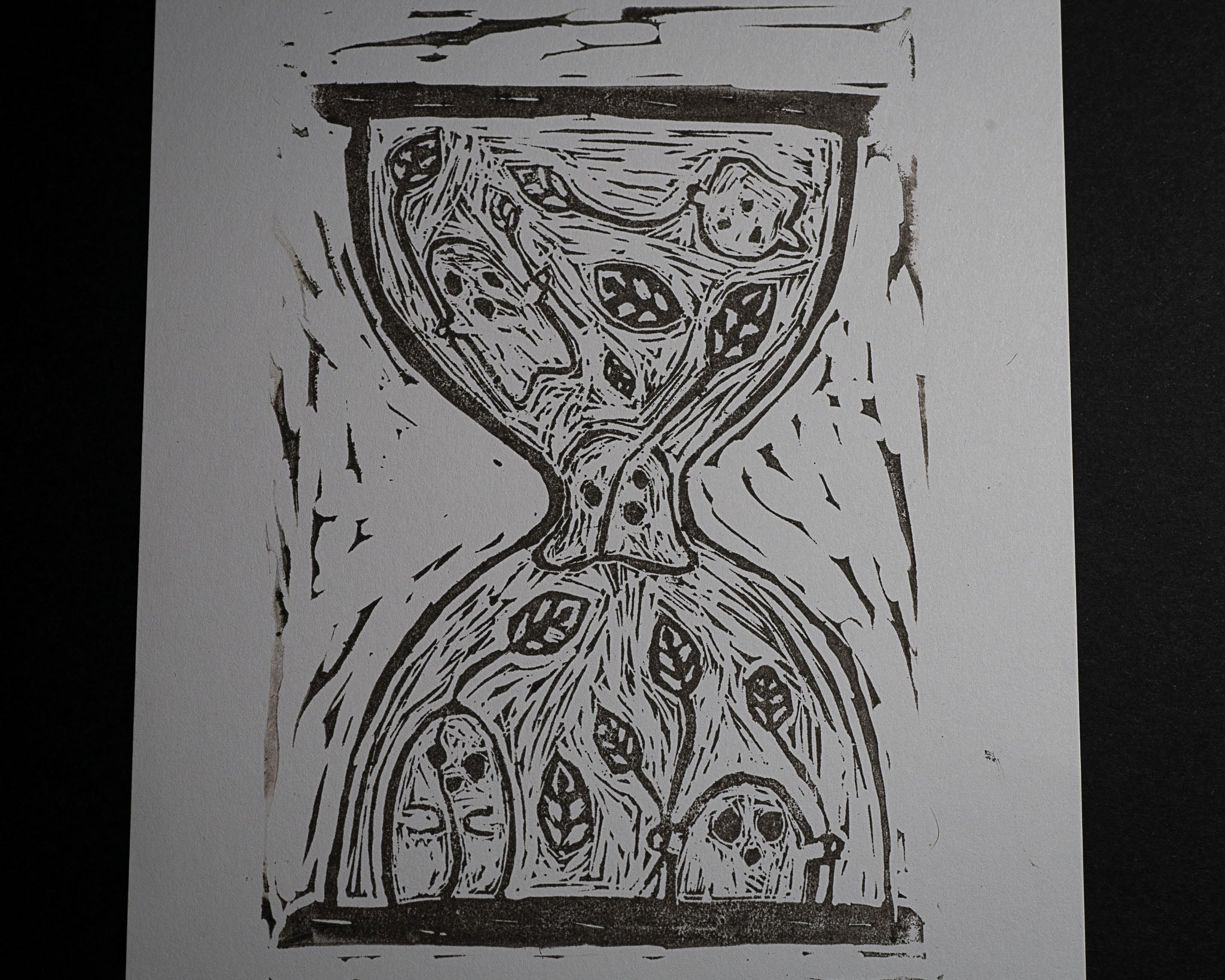 The Ghostie Hour - Linocut