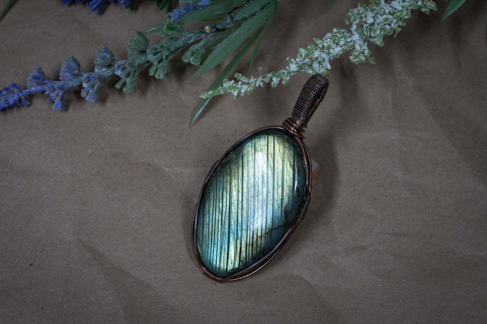 Labradorite Wire Wrapped Pendant