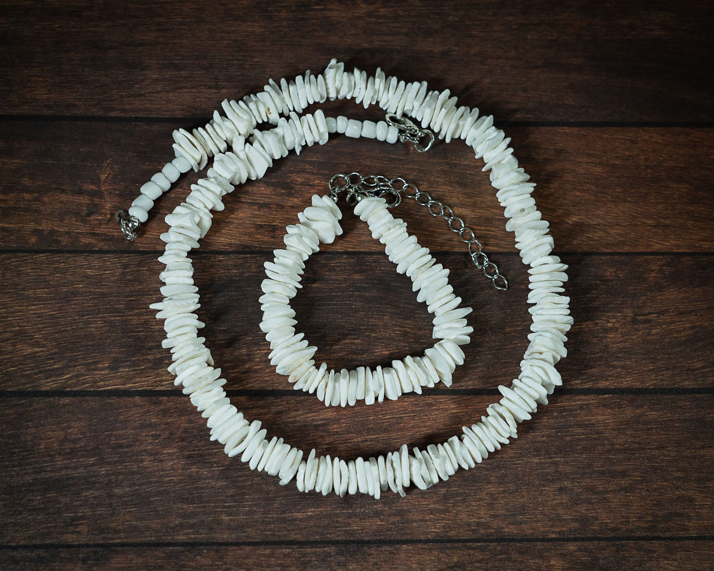 PUKA SHELL NECKLACE & BRACELET SET