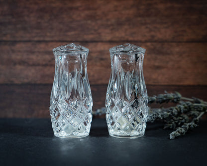 Vintage Crystal Salt and Pepper Shakers