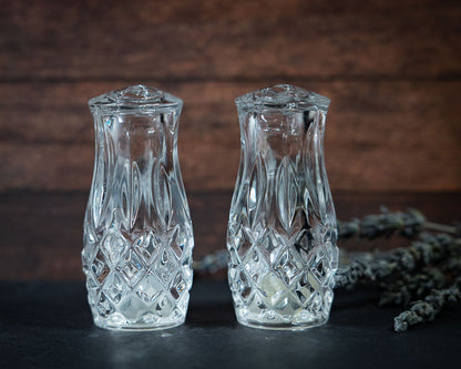 Vintage Crystal Salt and Pepper Shakers