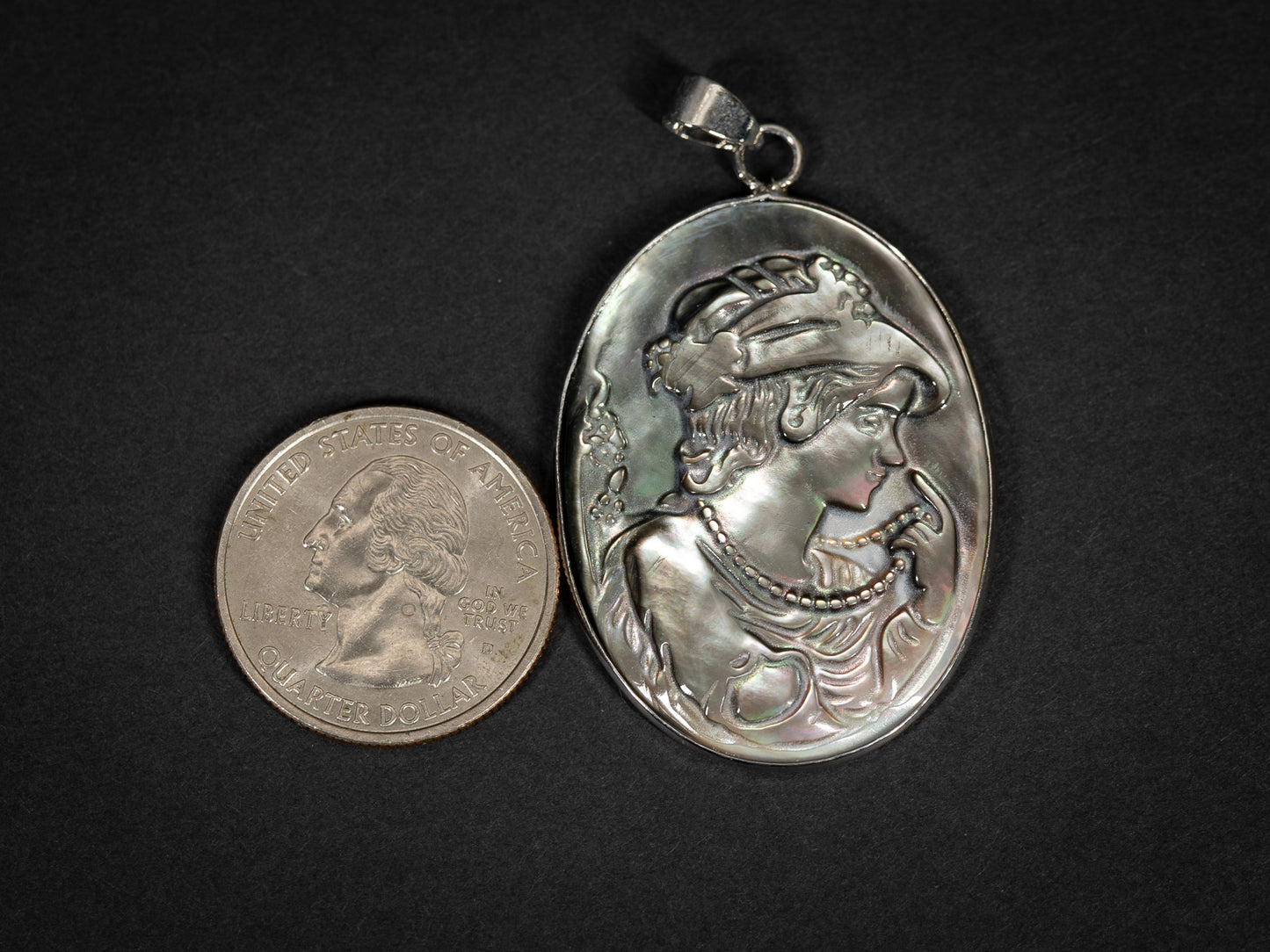Abalone Cameo Necklaces