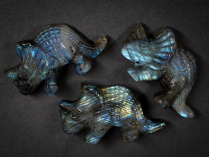 Labradorite Triceratops Carvings