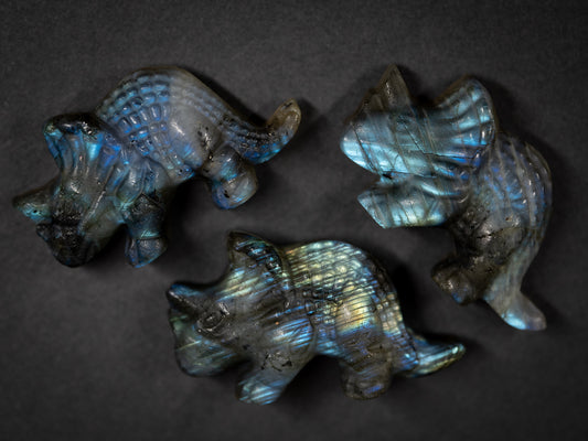 Labradorite Triceratops Carvings