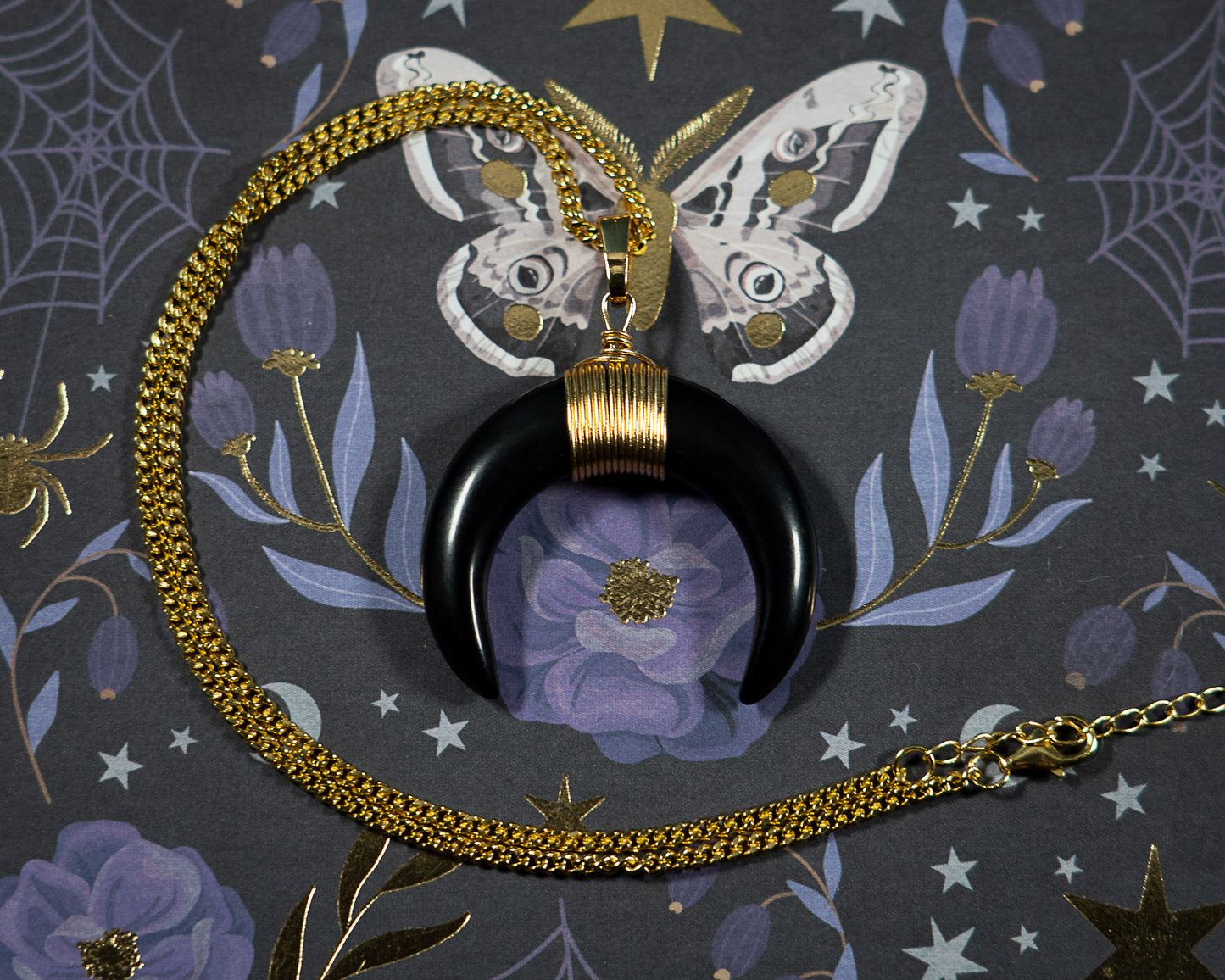 Obsidian Moon Necklace