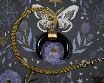 Obsidian Moon Necklace