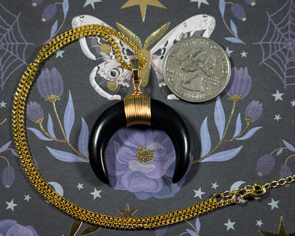Obsidian Moon Necklace