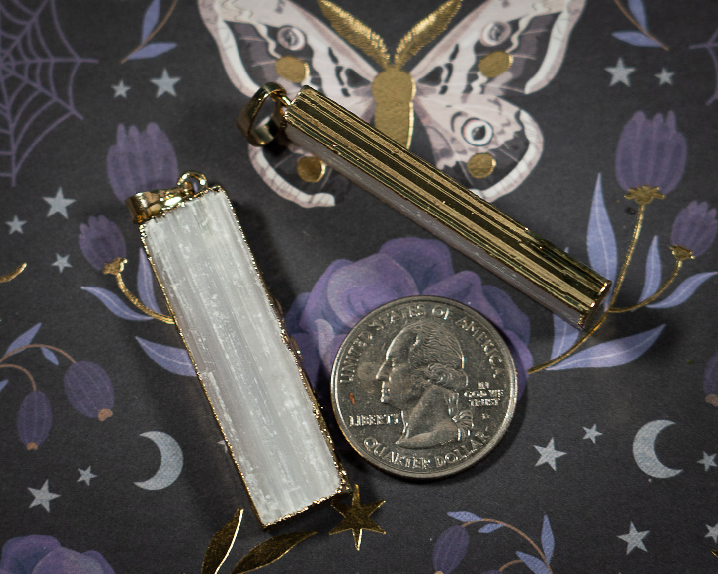 Gold Plated Selenite Necklaces
