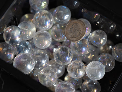 Small Aura Clear Quartz spheres