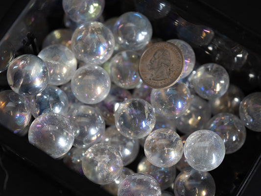 Small Aura Clear Quartz spheres