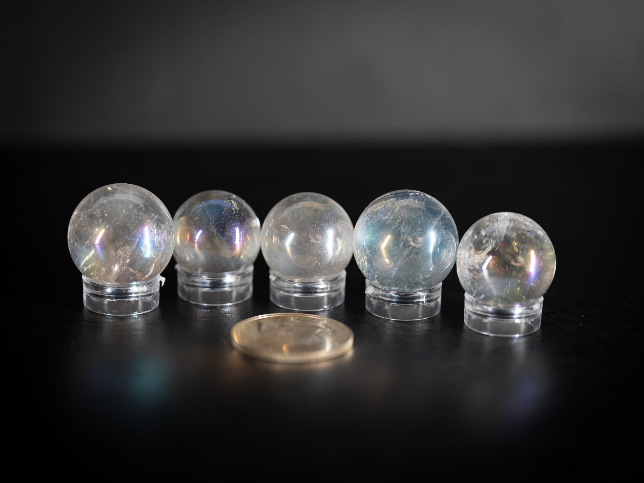 Small Aura Clear Quartz spheres