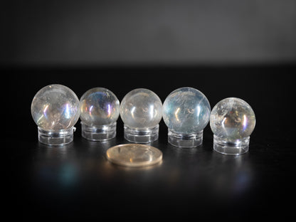 Small Aura Clear Quartz spheres