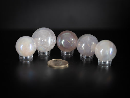 Small Aura Rose Quartz Spheres