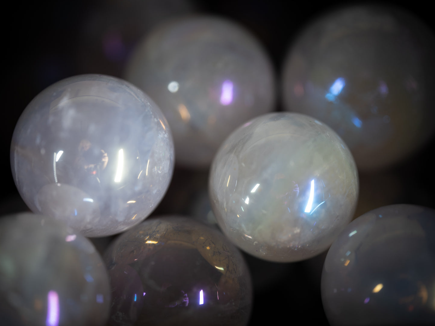 Small Aura Rose Quartz Spheres
