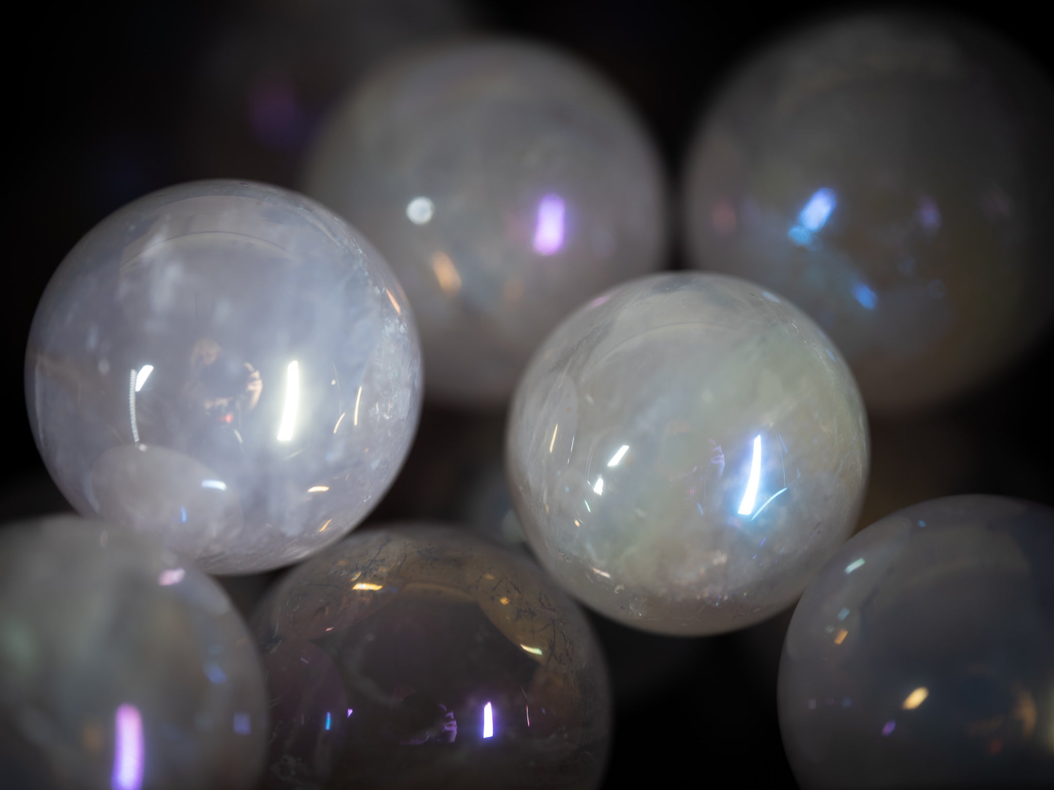 Small Aura Rose Quartz Spheres