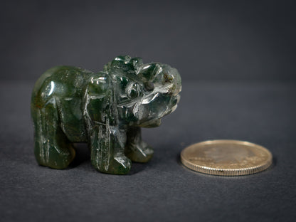 Moss Agate Elephants