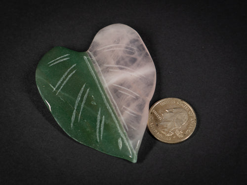 Aventurine and Rose Quartz Philodendron Leaves