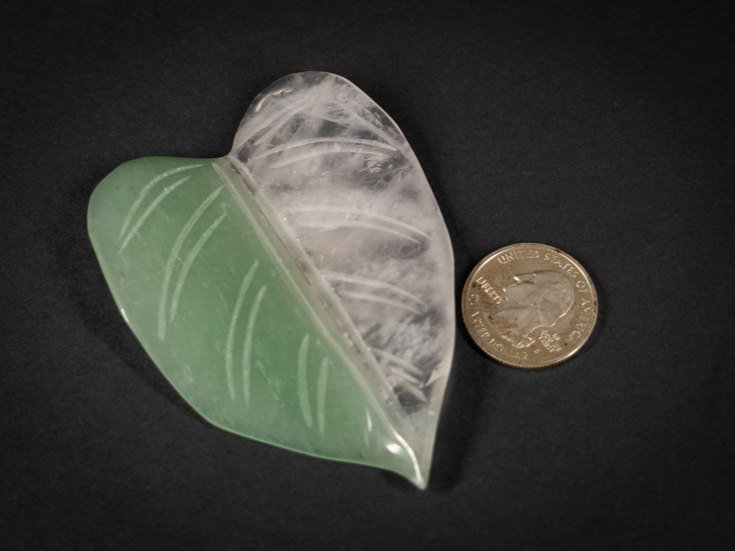 Aventurine and Rose Quartz Philodendron Leaves