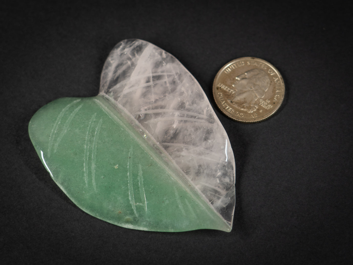 Aventurine and Rose Quartz Philodendron Leaves