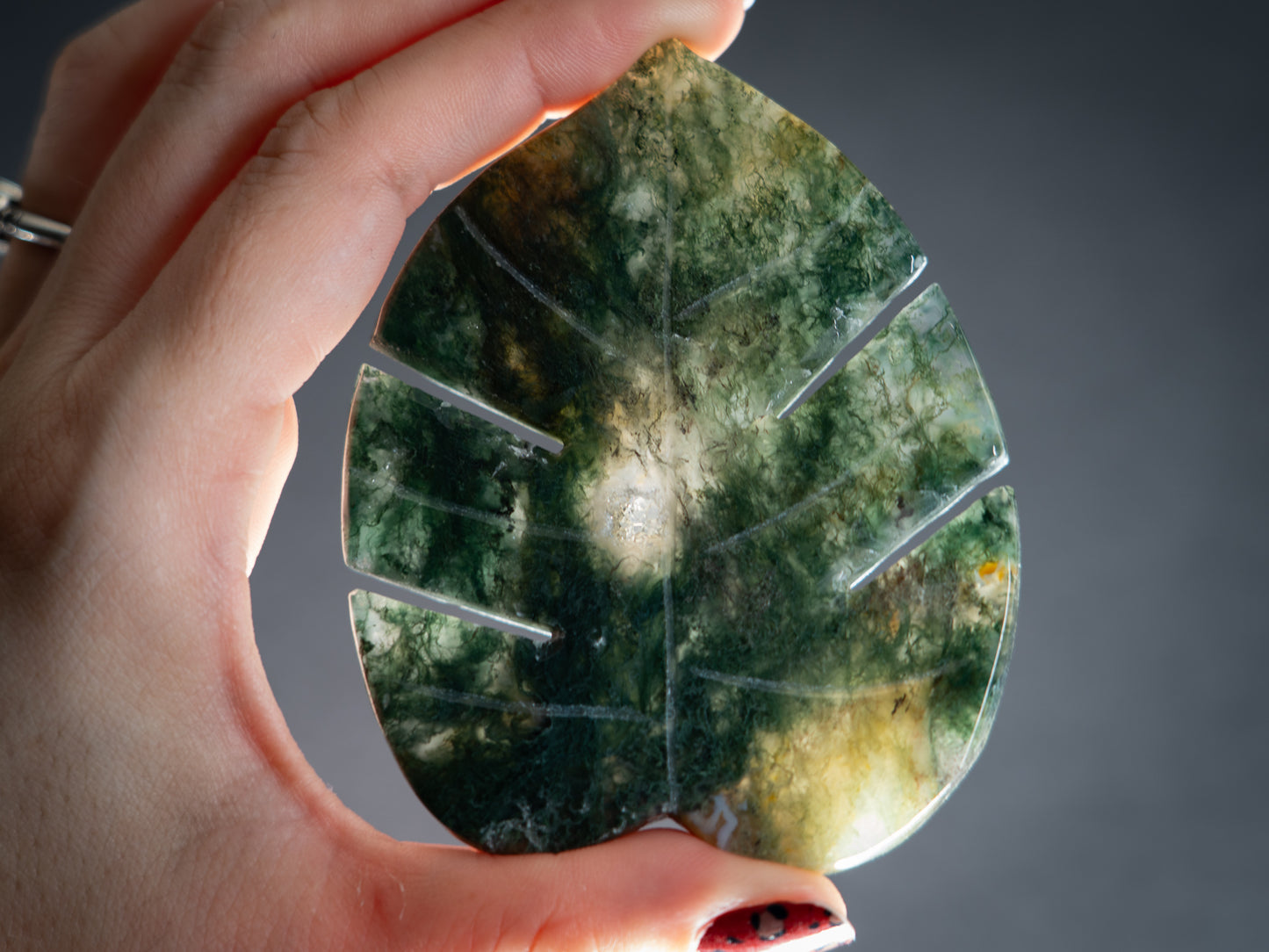 Moss Agate Tropical Leaves