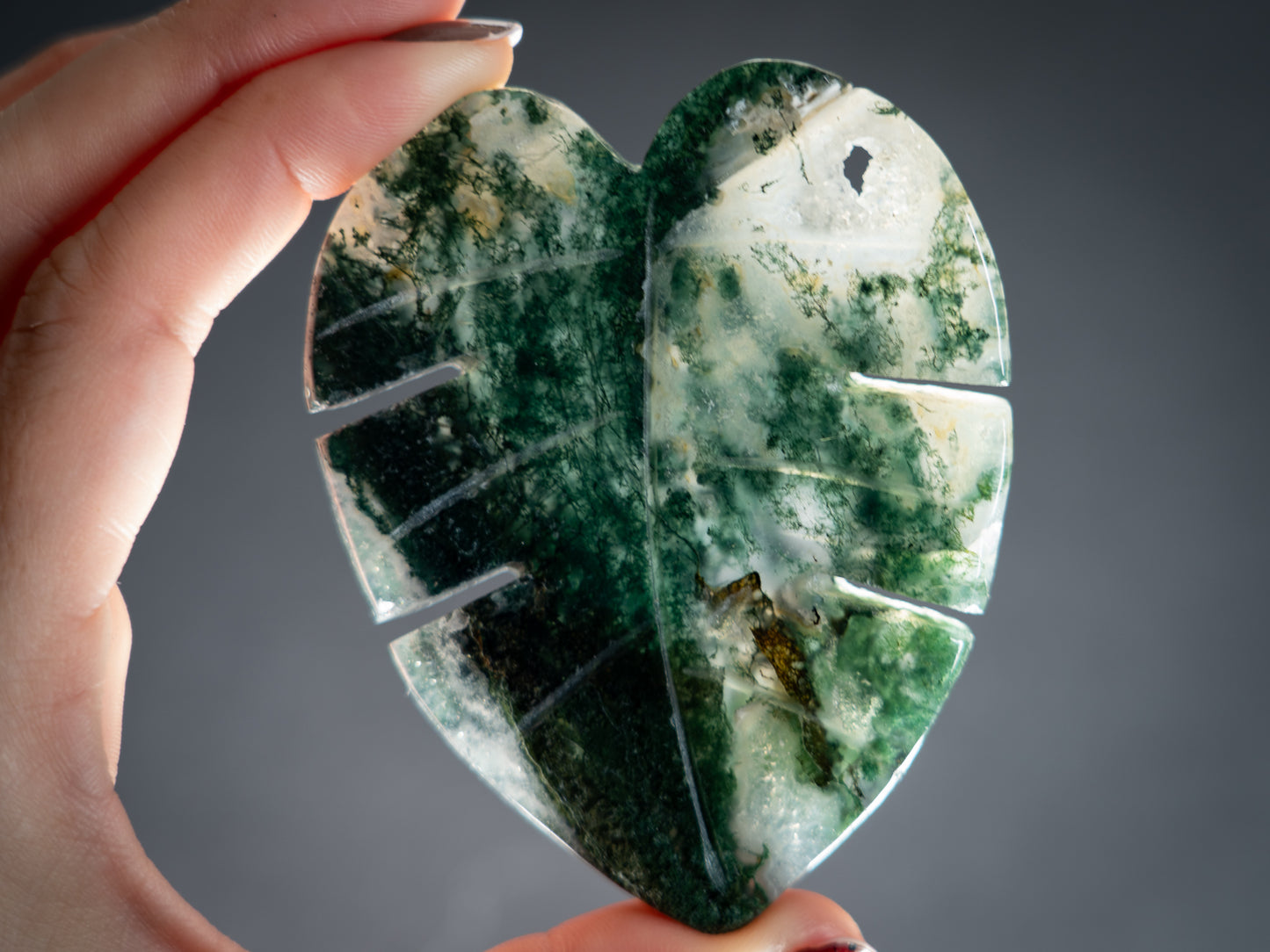 Moss Agate Tropical Leaves