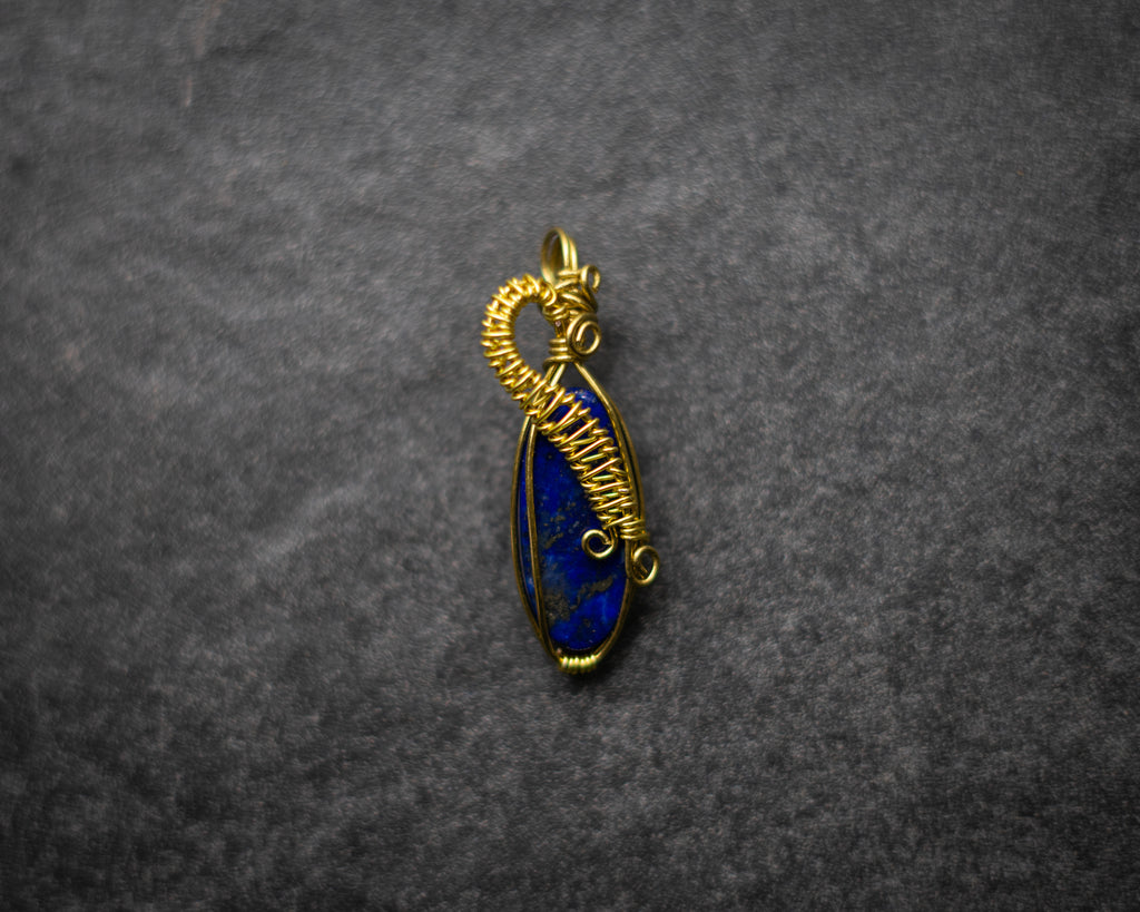 The Gypsy Noir - Lapis Lazuli necklace, lapis wirewrap