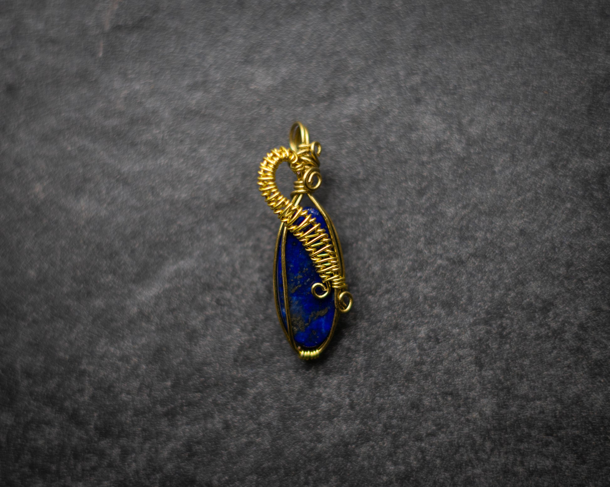 The Gypsy Noir - Lapis Lazuli necklace, lapis wirewrap