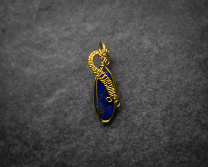 The Gypsy Noir - Lapis Lazuli necklace, lapis wirewrap