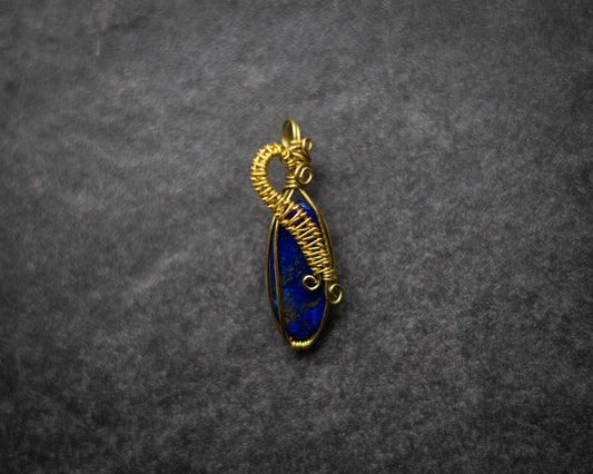 The Gypsy Noir - Lapis Lazuli necklace, lapis wirewrap