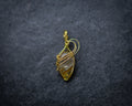 Gold rutile quartz necklace, the gypsy noir, gemstone necklace, rutile quartz necklace